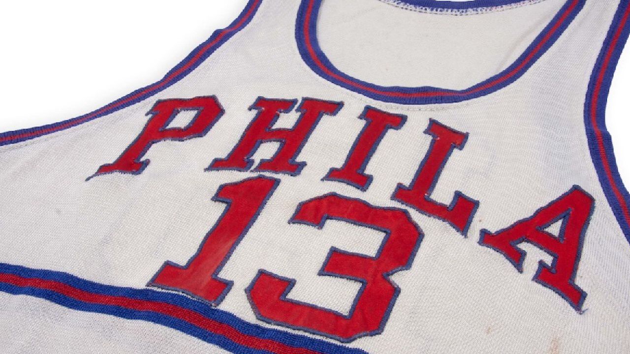 Wilt Chamberlain 13 Philadelphia Warriors White Basketball Jersey 4