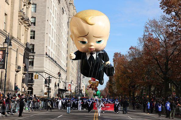 Grogu(aka Baby Yoda) balloon at the 95th Annual Macy's Thanksgiving Day  Parade on November 25, 2021 in New York Stock Photo - Alamy