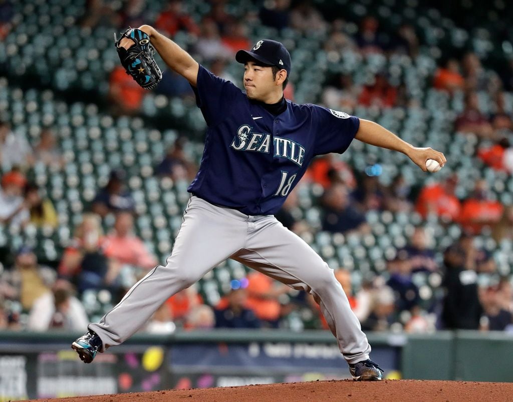 Kikuchi no-hit into into 7th leads Mariners over Astros 1-0