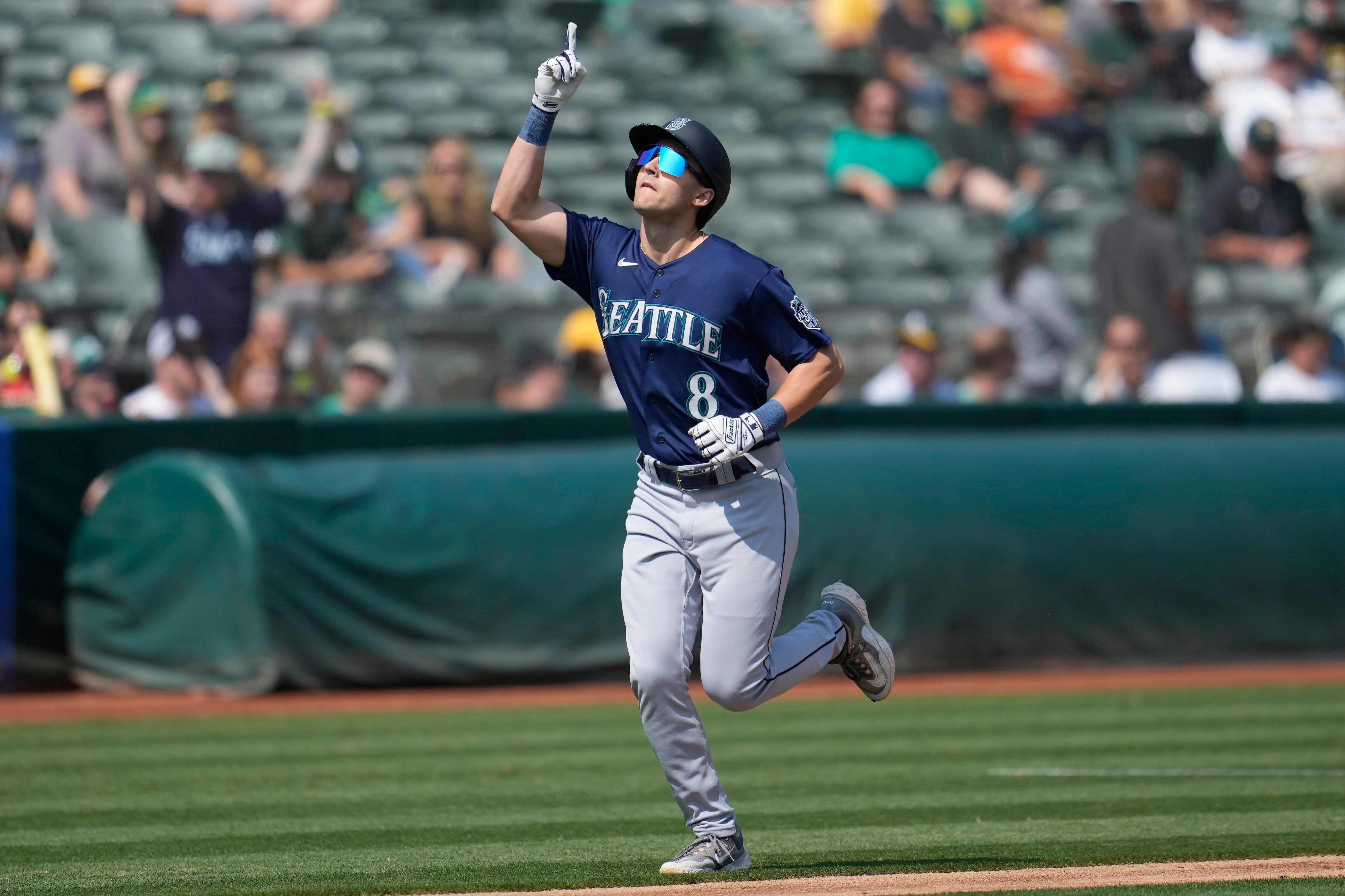 Seattle Mariners' Julio Rodriguez during a baseball game against the  Oakland Athletics in Oakland, Calif., Friday, Aug. 19, 2022. (AP Photo/Jeff  Chiu Stock Photo - Alamy